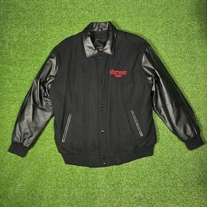 Vintage Sopranos Bomber Leather Wool Jacket Removable Liner HBO Men's Large